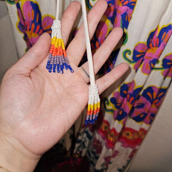 Farm Rio Off-White Vivid Garden Maxi Dress size L - Picture 11 of 11